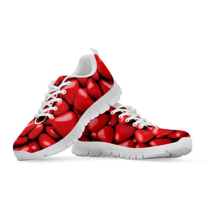Heart Chocolate Candy Print White Running Shoes