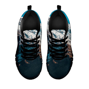 Himalaya Mountain Print Black Running Shoes