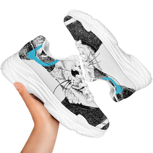 Hipster Jack Russell Terrier Print White Chunky Shoes
