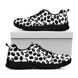 Hockey Puck Pattern Print Black Running Shoes