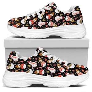 Holiday Snowman Pattern Print White Chunky Shoes