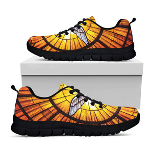 Holy Spirit Dove Stained Glass Print Black Running Shoes
