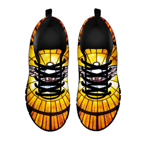 Holy Spirit Dove Stained Glass Print Black Running Shoes