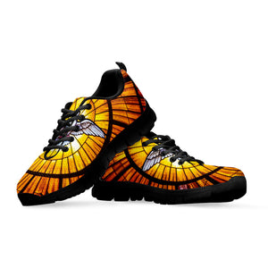 Holy Spirit Dove Stained Glass Print Black Running Shoes
