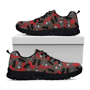 Horror Frankenstein Pattern Print Black Running Shoes