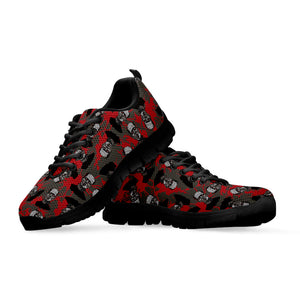 Horror Frankenstein Pattern Print Black Running Shoes
