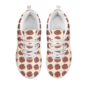 Human Brain Pattern Print White Running Shoes