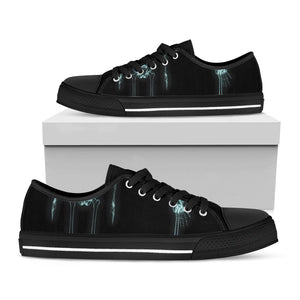 Human Skeleton X-Ray Print Black Low Top Sneakers