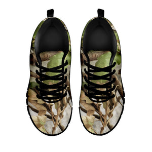 Hunting Camouflage Pattern Print Black Running Shoes