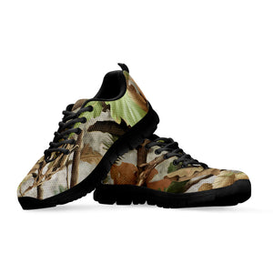Hunting Camouflage Pattern Print Black Running Shoes