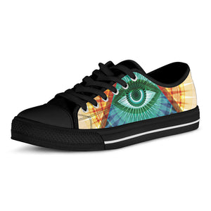 Illuminati Eye of Providence Print Black Low Top Sneakers