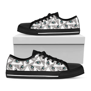Illuminati Pattern Print Black Low Top Sneakers