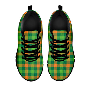 Irish Buffalo Check Pattern Print Black Running Shoes