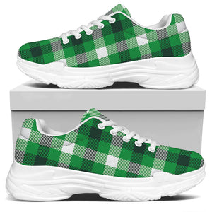 Irish Check Saint Patrick's Day Print White Chunky Shoes