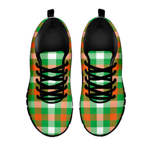 Irish Checkered St. Patrick's Day Print Black Running Shoes