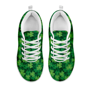 Irish Clover Saint Patrick's Day Print White Running Shoes