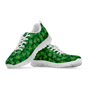 Irish Clover Saint Patrick's Day Print White Running Shoes