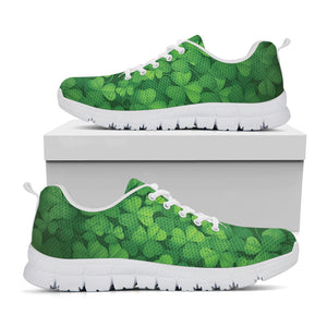Irish Clover St. Patrick's Day Print White Running Shoes