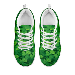 Irish Clover St. Patrick's Day Print White Running Shoes
