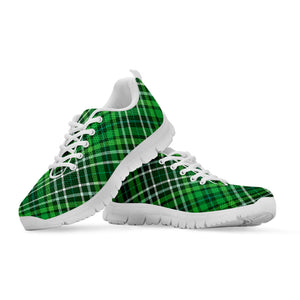 Irish Plaid Pattern Print White Running Shoes