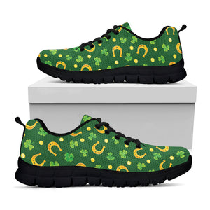 Irish Saint Patrick's Day Pattern Print Black Running Shoes