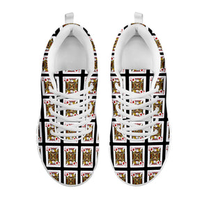 Jack Of Diamonds Pattern Print White Running Shoes