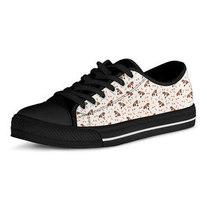 Jack Russell Terrier And Bone Print Black Low Top Sneakers