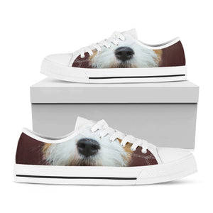 Jack Russell Terrier Portrait Print White Low Top Sneakers