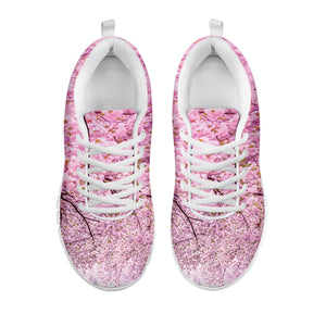 Japanese Cherry Blossom Tree Print White Running Shoes