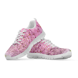 Japanese Cherry Blossom Tree Print White Running Shoes