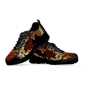 Japanese Ghost Samurai Print Black Running Shoes