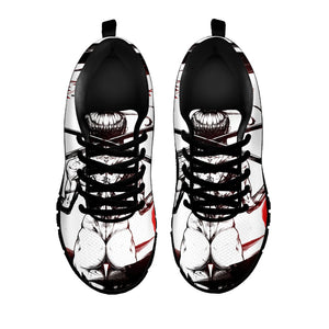 Japanese Samurai Woman Print Black Running Shoes