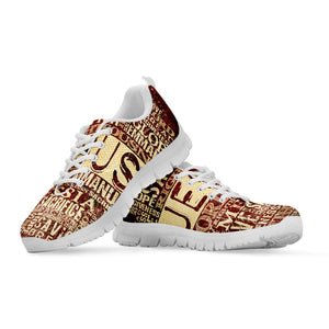 Jesus Religious Words Print White Running Shoes