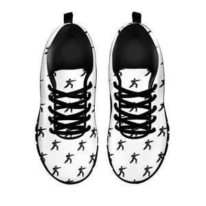Karate Fighter Pattern Print Black Running Shoes