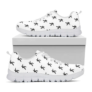 Karate Fighter Pattern Print White Running Shoes
