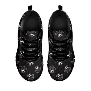 Karate Gi Pattern Print Black Running Shoes