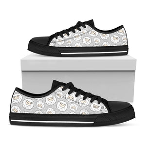 Kawaii Sheep Pattern Print Black Low Top Sneakers