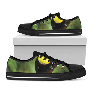 Keel-Billed Toucan Print Black Low Top Sneakers