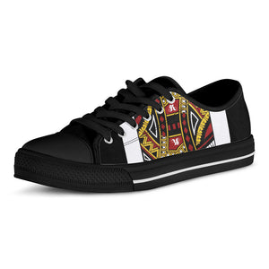 King Of Diamonds Playing Card Print Black Low Top Sneakers