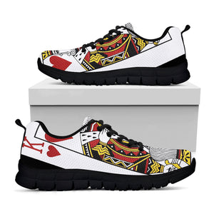 King Of Hearts Playing Card Print Black Running Shoes