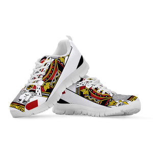 King Of Hearts Playing Card Print White Running Shoes
