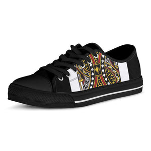King Of Spades Playing Card Print Black Low Top Sneakers