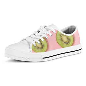 Kiwi Slices Pattern Print White Low Top Sneakers