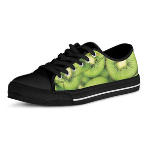 Kiwi Slices Print Black Low Top Sneakers