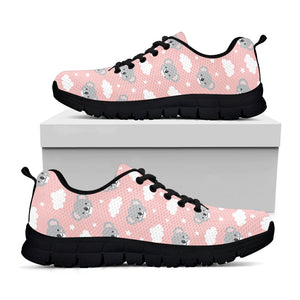 Koala Bear And Cloud Pattern Print Black Running Shoes