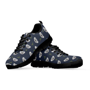 Koala Bear Pattern Print Black Running Shoes