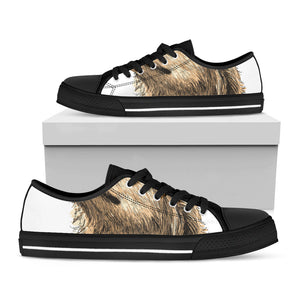 Labrador Retriever And Puppy Print Black Low Top Sneakers