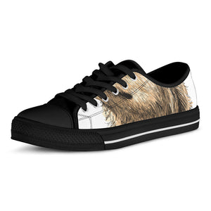 Labrador Retriever And Puppy Print Black Low Top Sneakers