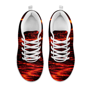 Lava Flow Print White Running Shoes