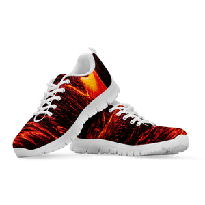 Lava Flow Print White Running Shoes
